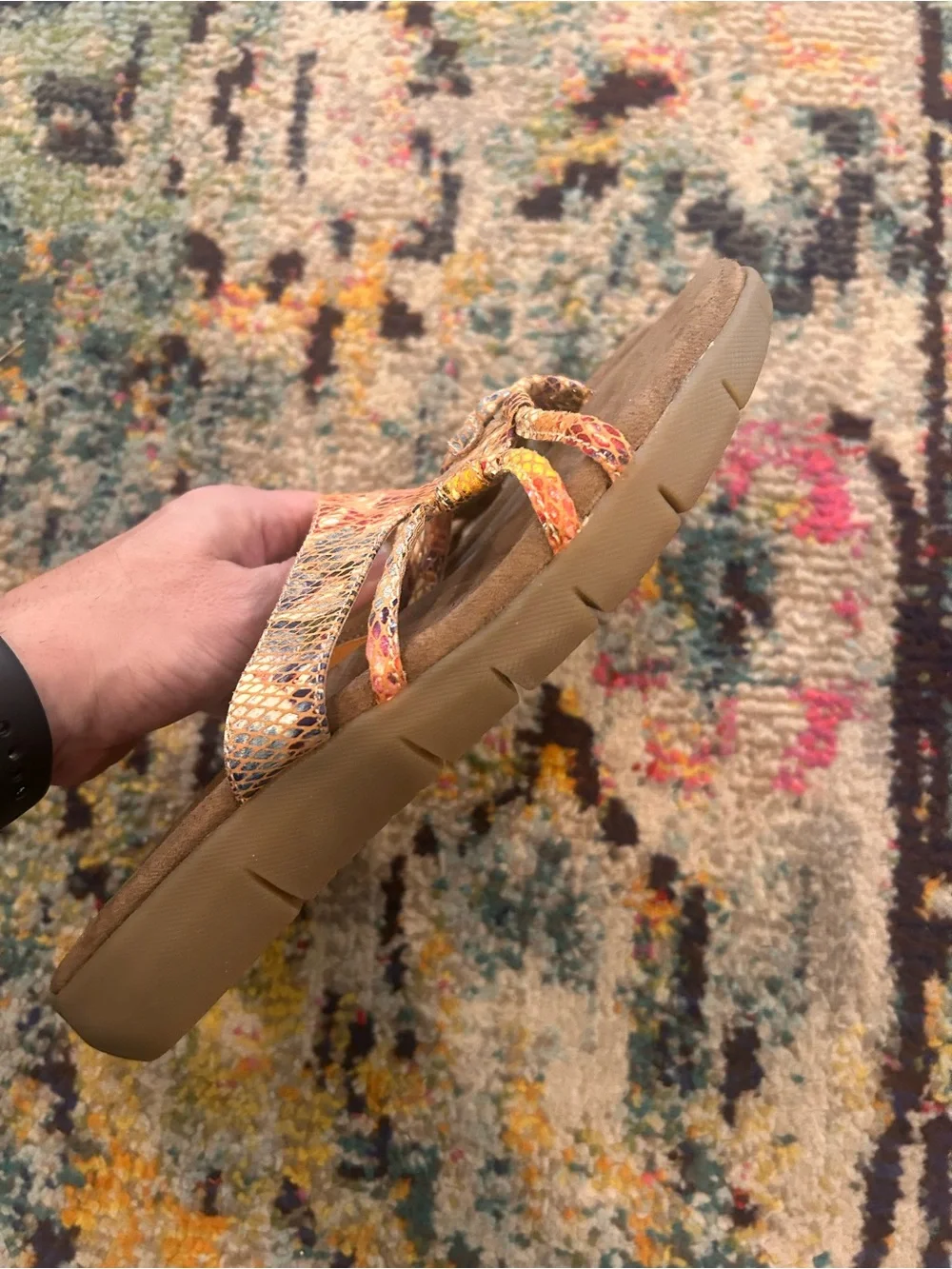 Aerosoles Wip Away multicolor Snake-Print Slide Sandals - 9